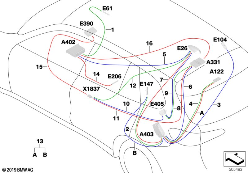 BMW 61118714865 REP. GUIDE FOR WLAN CABLE AN