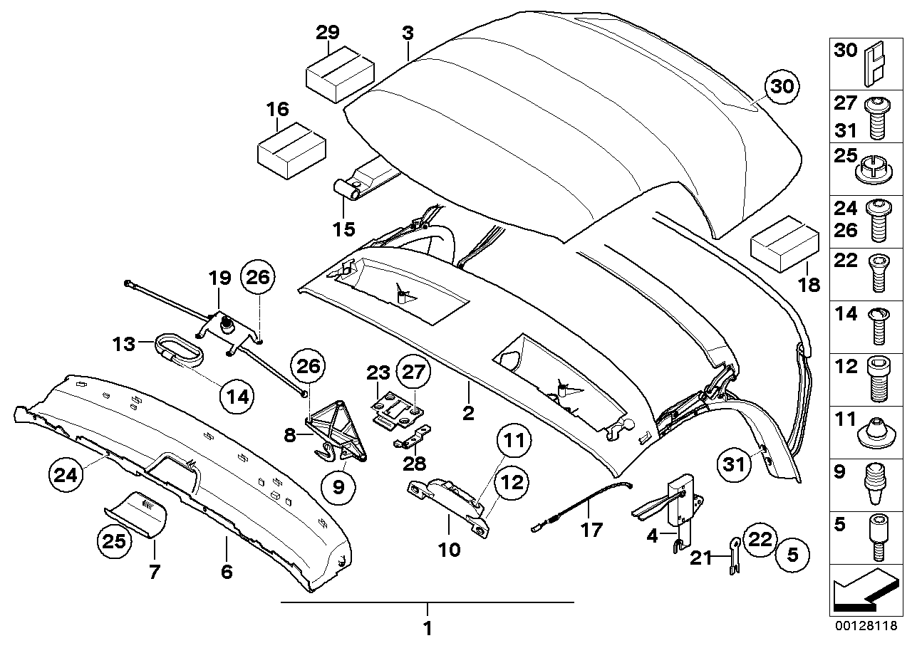 BMW 54317160278 Manual Folding Top