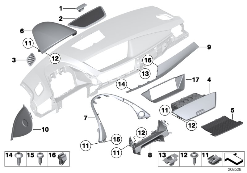 BMW 51459265138 Trim, Instrument.Panel, Aluminium., Akzentschliff