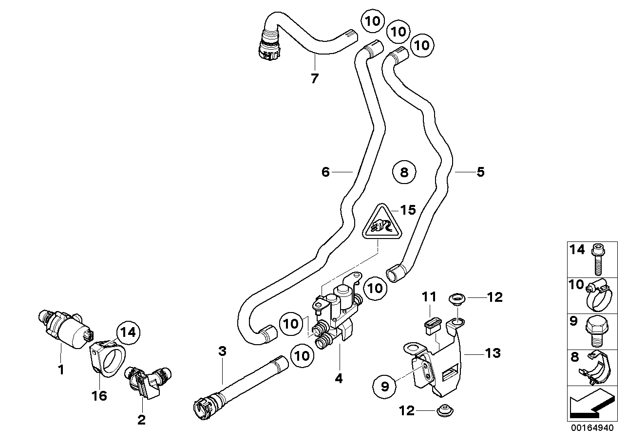 BMW 64119197086 Bracket Additional Water Pump