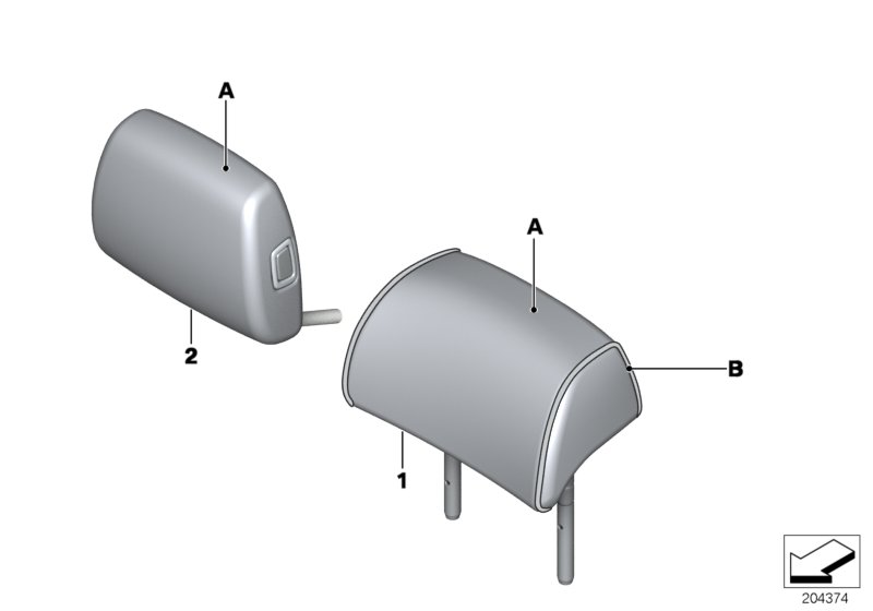 BMW 52207975997 Headrest Basis, Leather