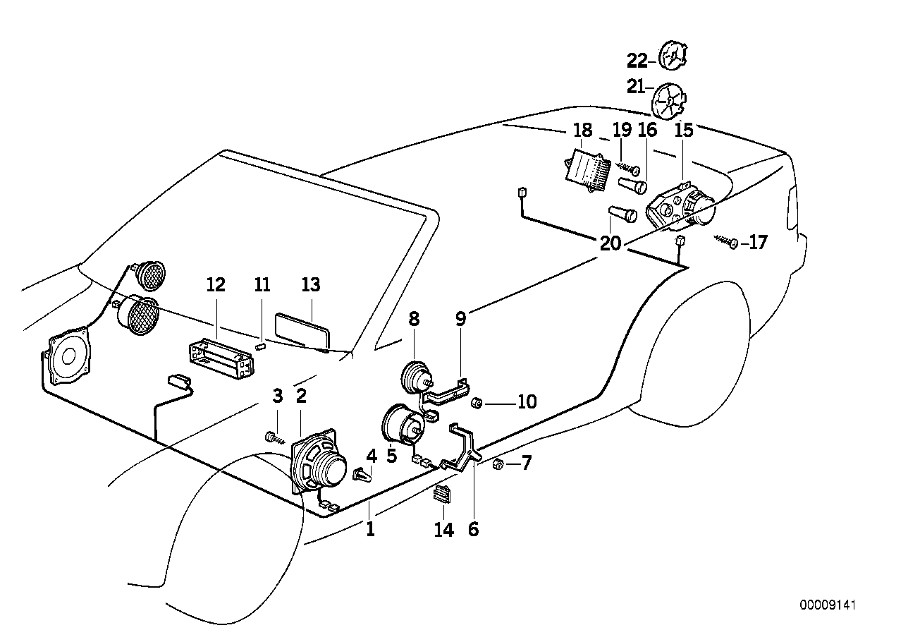 BMW 61128366385 Audio Wiring Harness Hifi