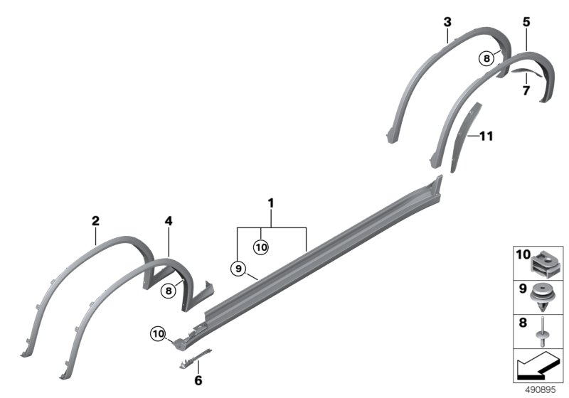 BMW 51778745918 Wheel Arch Trim, Rear Right