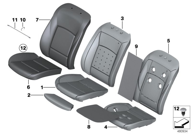 BMW 52107350206 Leather Cover For Basic Seat