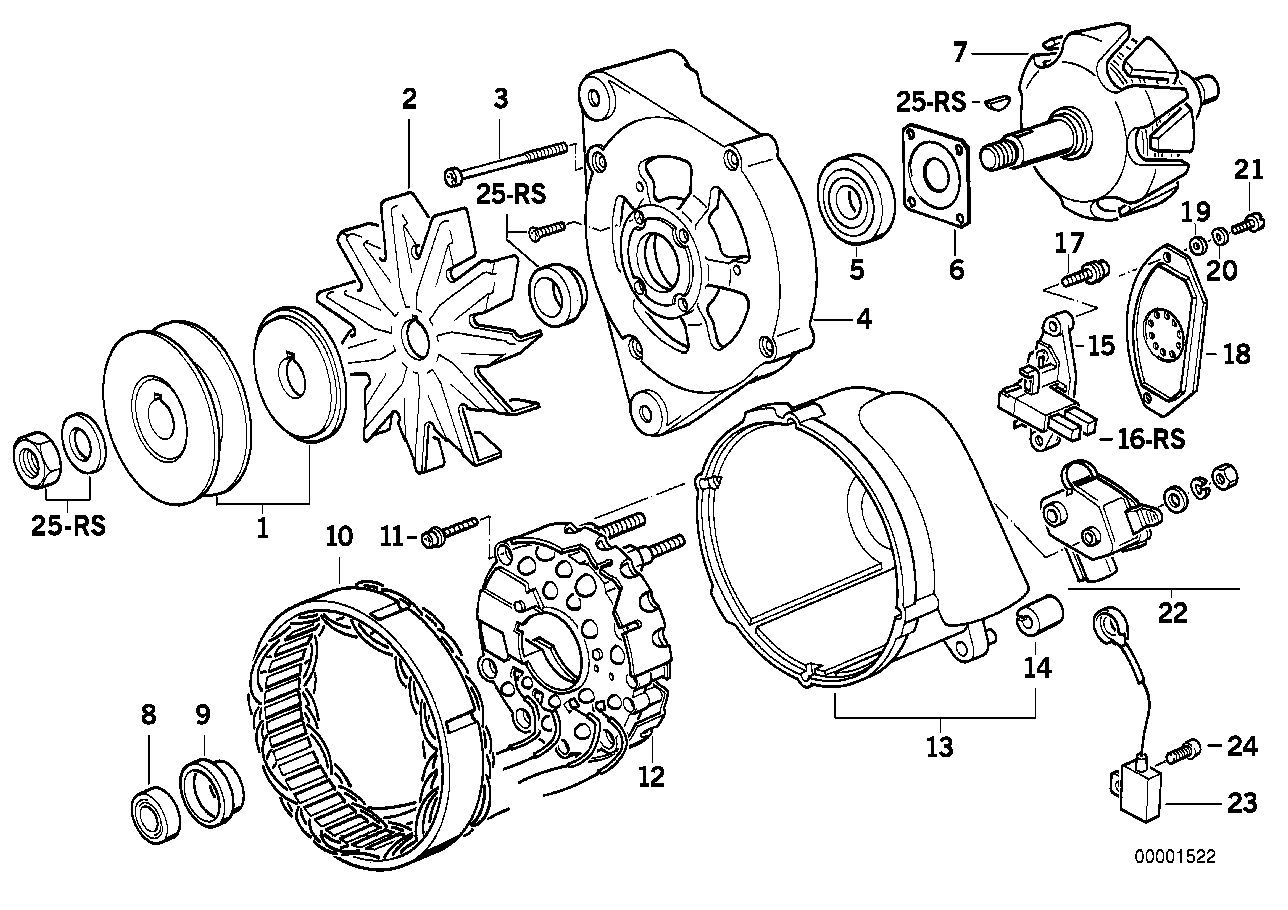 BMW 12311717385 Exchange Alternator