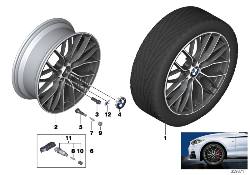 BMW 36116796221 Disc Wheel, Light Alloy, Bright-Turned