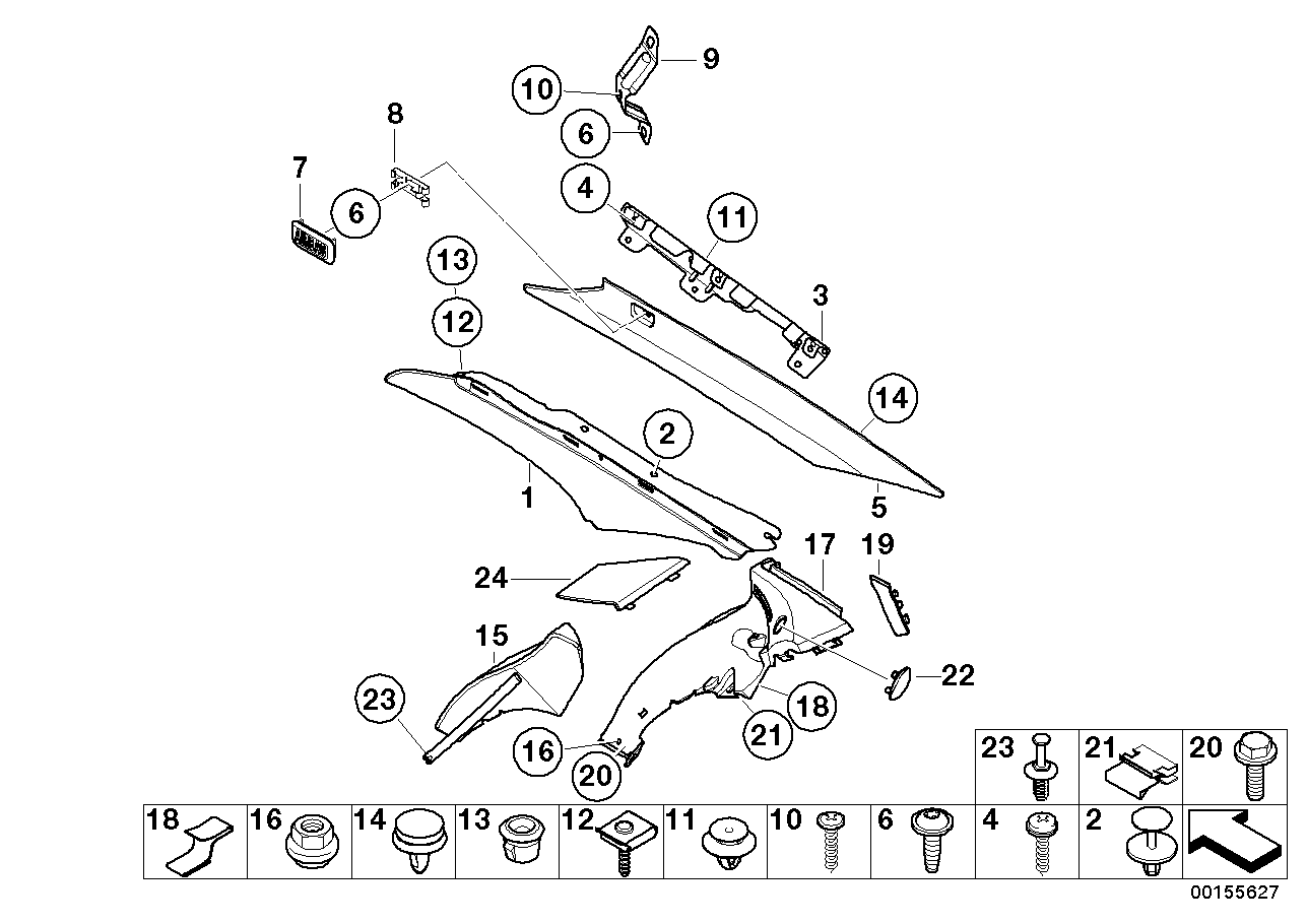 BMW 51437152050 Cover, Column C, Bottom Right