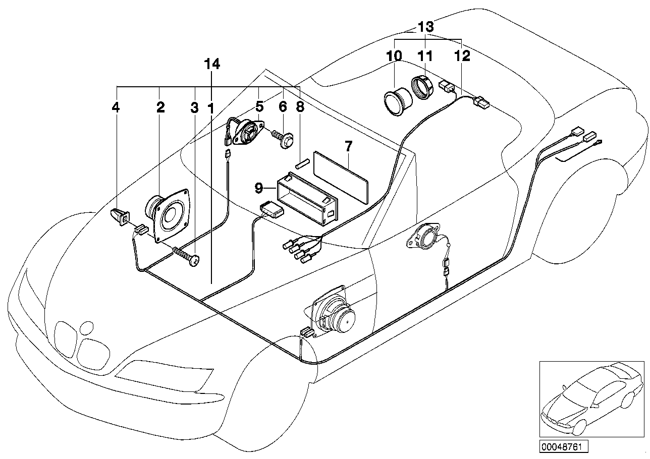 BMW 61128401340 Audio Wiring Harness Stereo