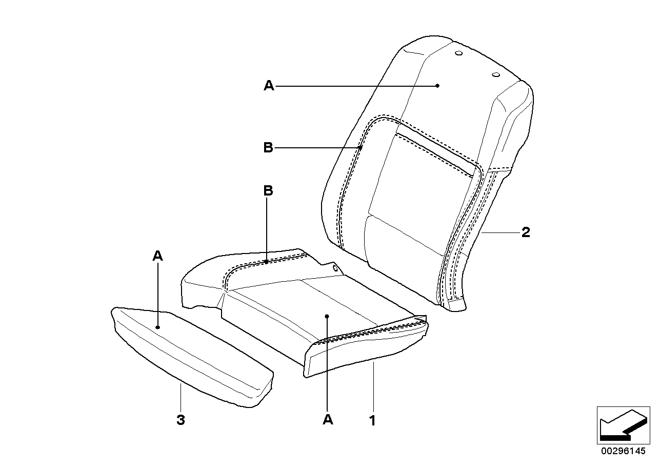 BMW 52107984700 Cover,Backrest,Comfortseat,Leather,Right