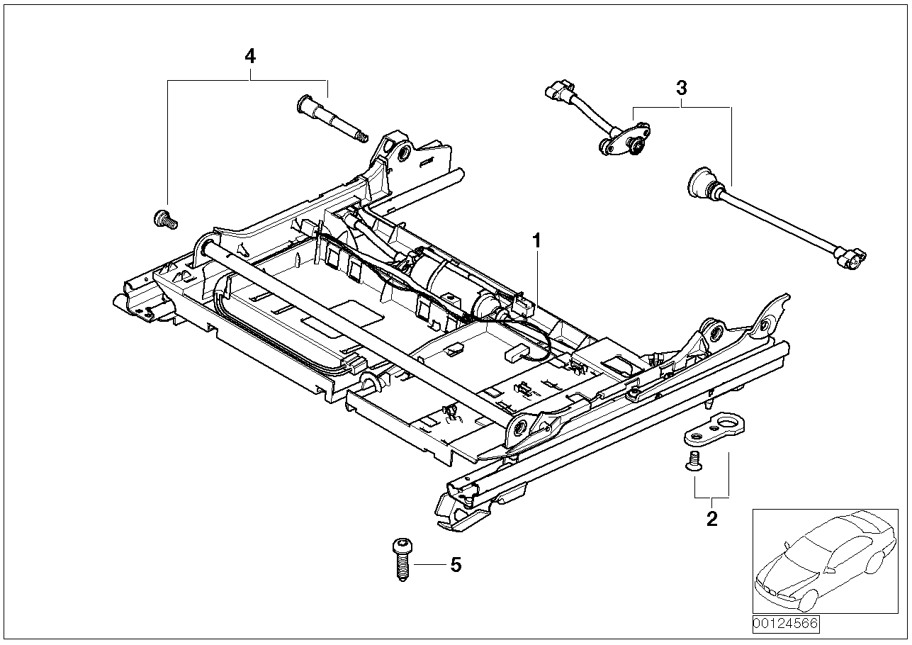 BMW 52107117857 Seat Rail Left