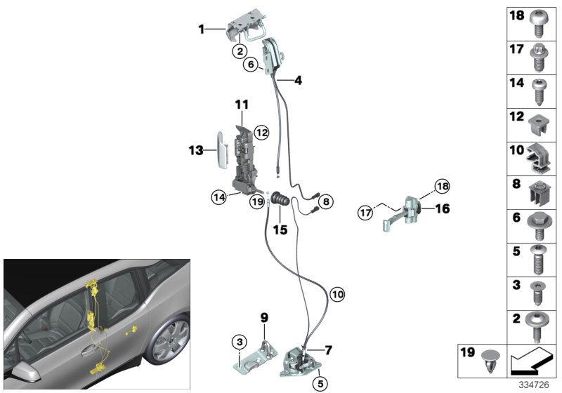 BMW 61667199367 Clip, Bowden Cable