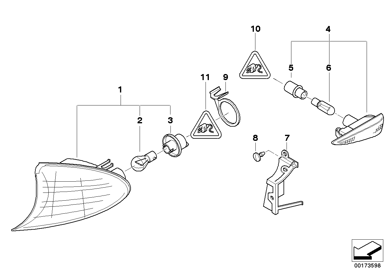 BMW 63136938621 Bracket, Left Direction Indicator Light