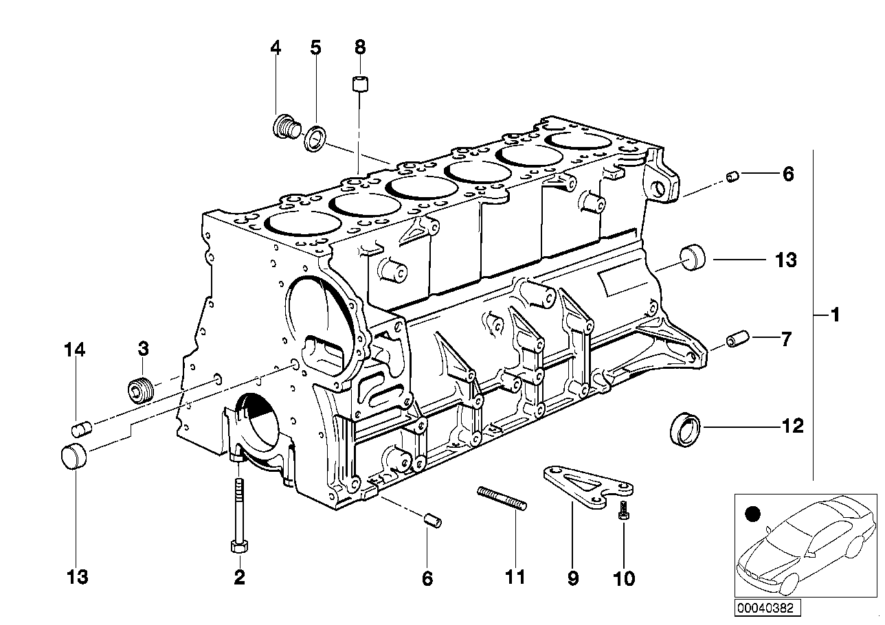 BMW 11111405514 Engine Block With Piston