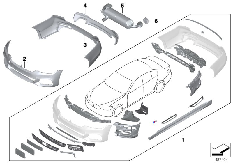 BMW 51952446321 Retrofit Kit, M Aerodynamics Basic Kit