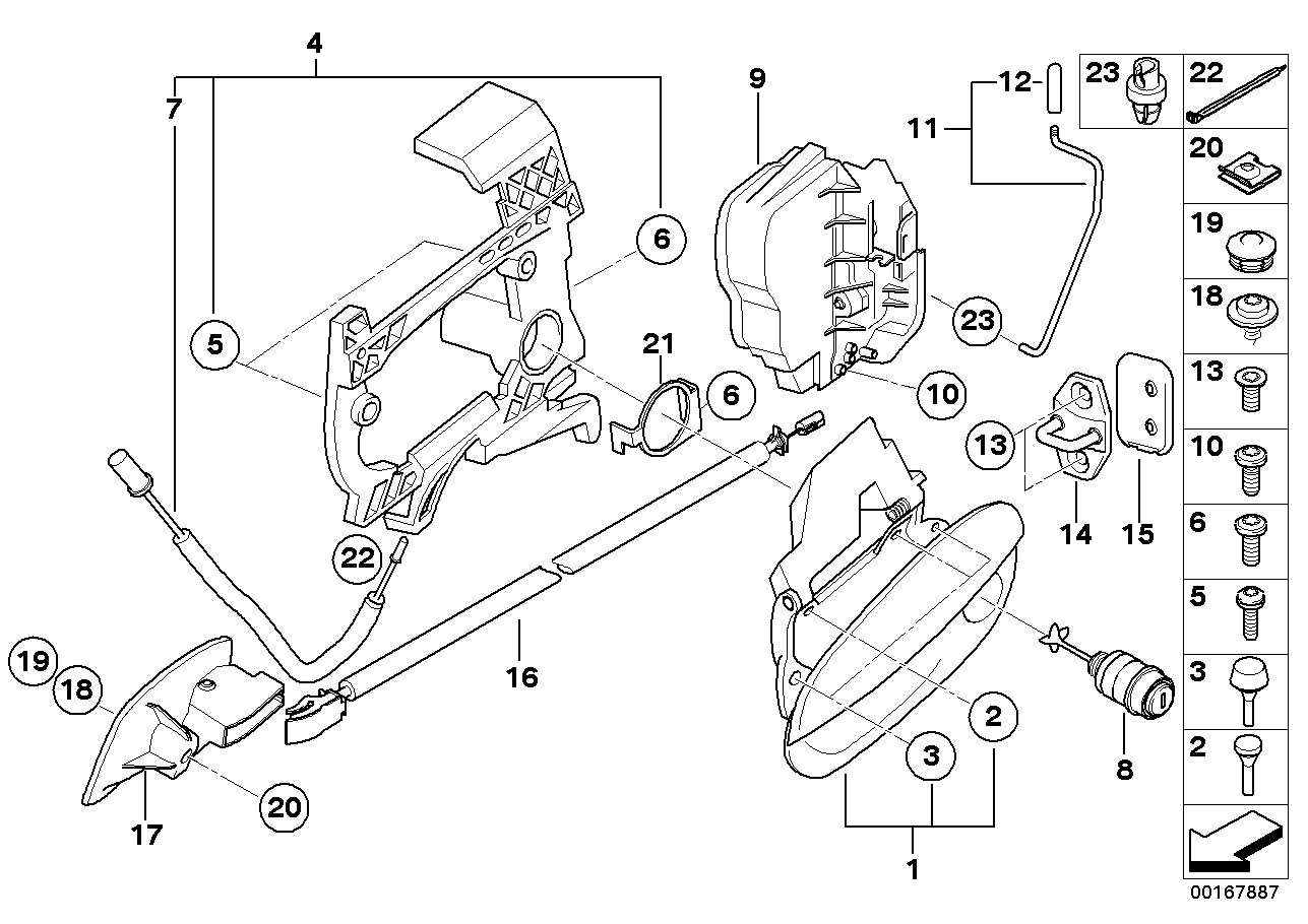 BMW 51210363290 Carrier, Outside Door Handle, Right