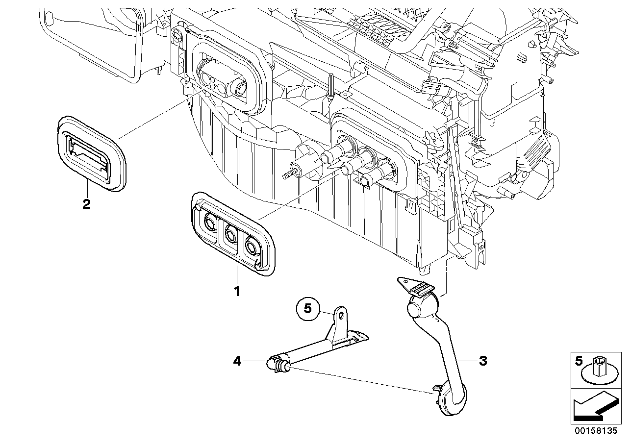 BMW 64116947558 Condensation-Water Hose, Top Right