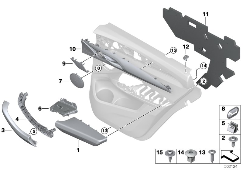 BMW 51428747322 TRIM DOOR ALUMINIUM RHOMBICL