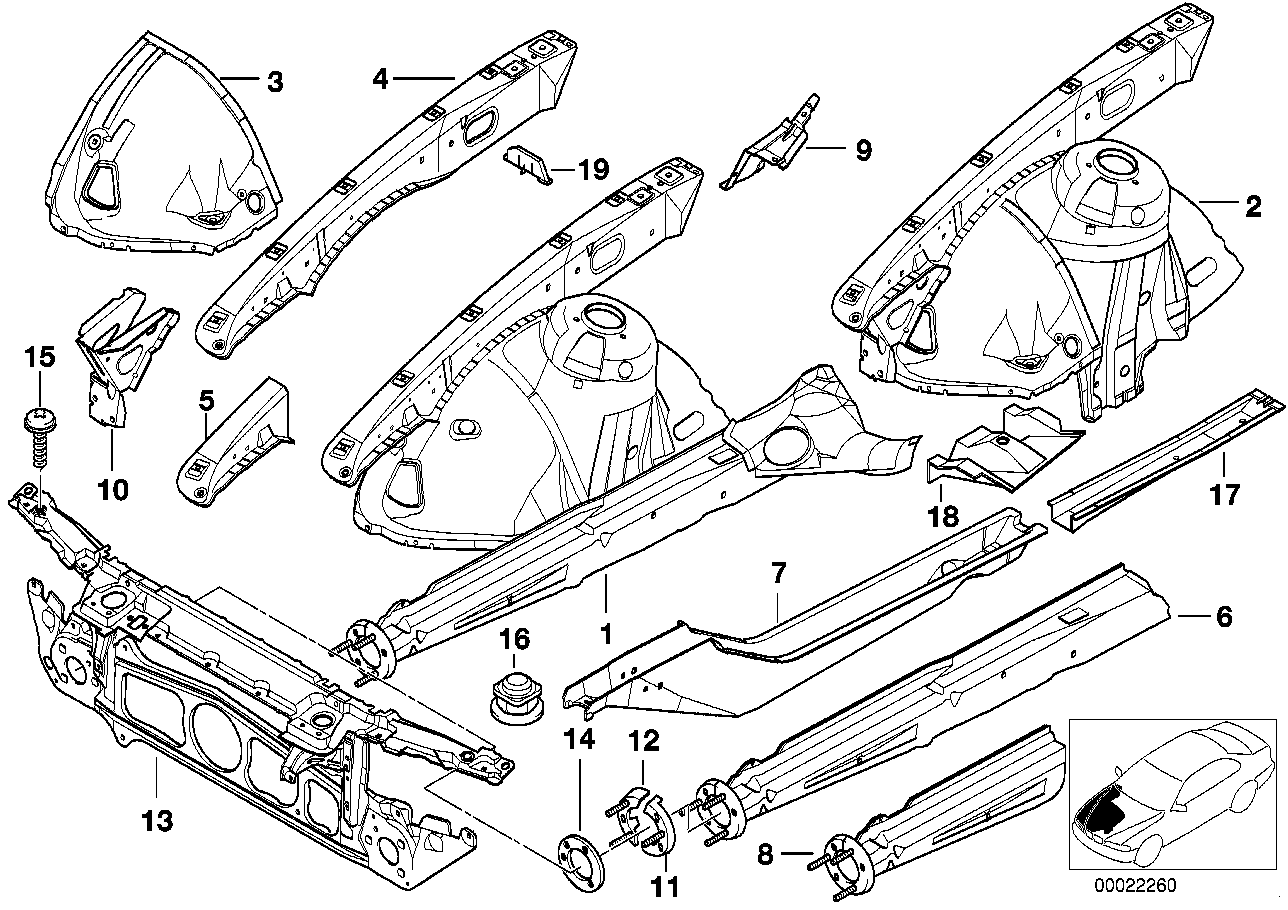 BMW 41118203429 Section Of Left Engine Support