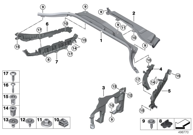 BMW 61139396999 FIREWALL, LOWER SECTION, RIG