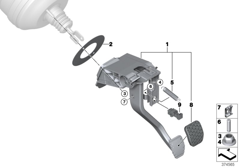 BMW 35006881148 Pedal Assembly, Dual-Clutch