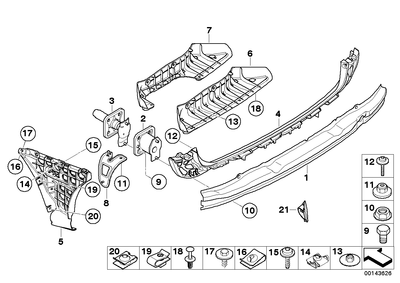 BMW 51127897144 Guide, Bottom Centre