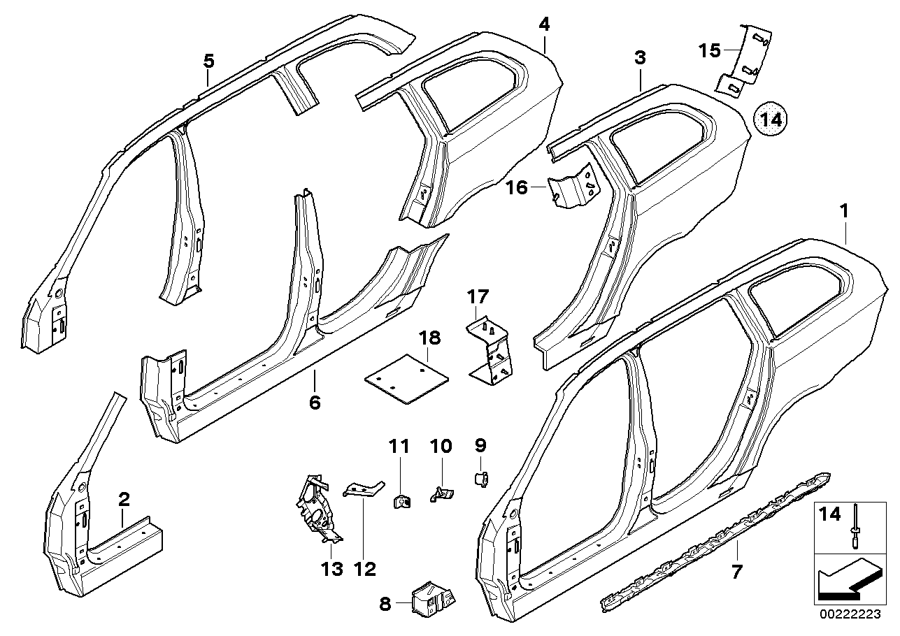 BMW 41217275604 Reinforcement Plate, D-Pillar, Left