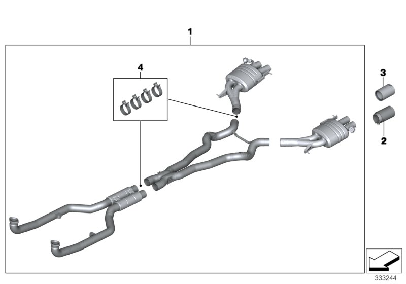 BMW 18302349888 M Performance Silencer System