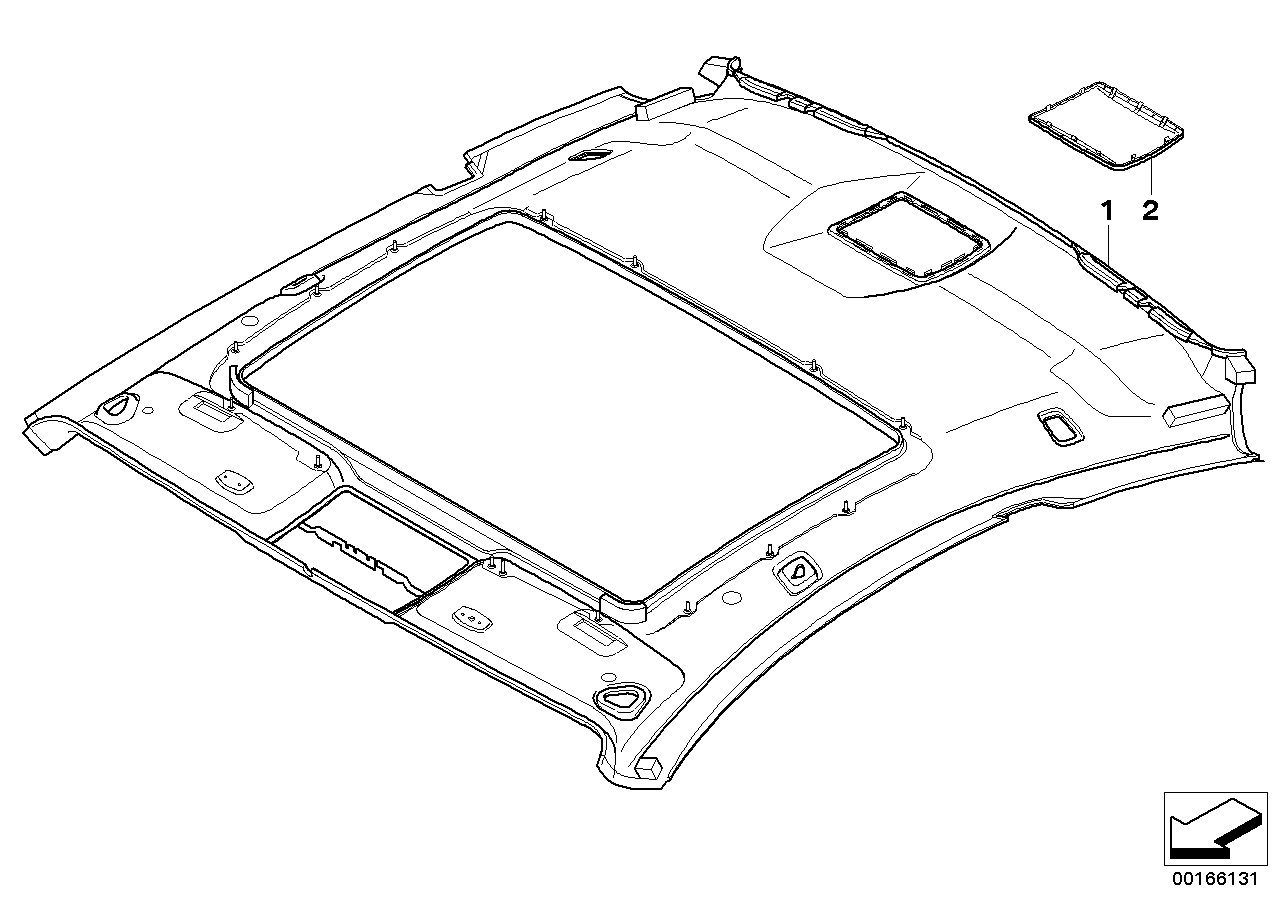 BMW 51447960030 Covering Headlining Rear