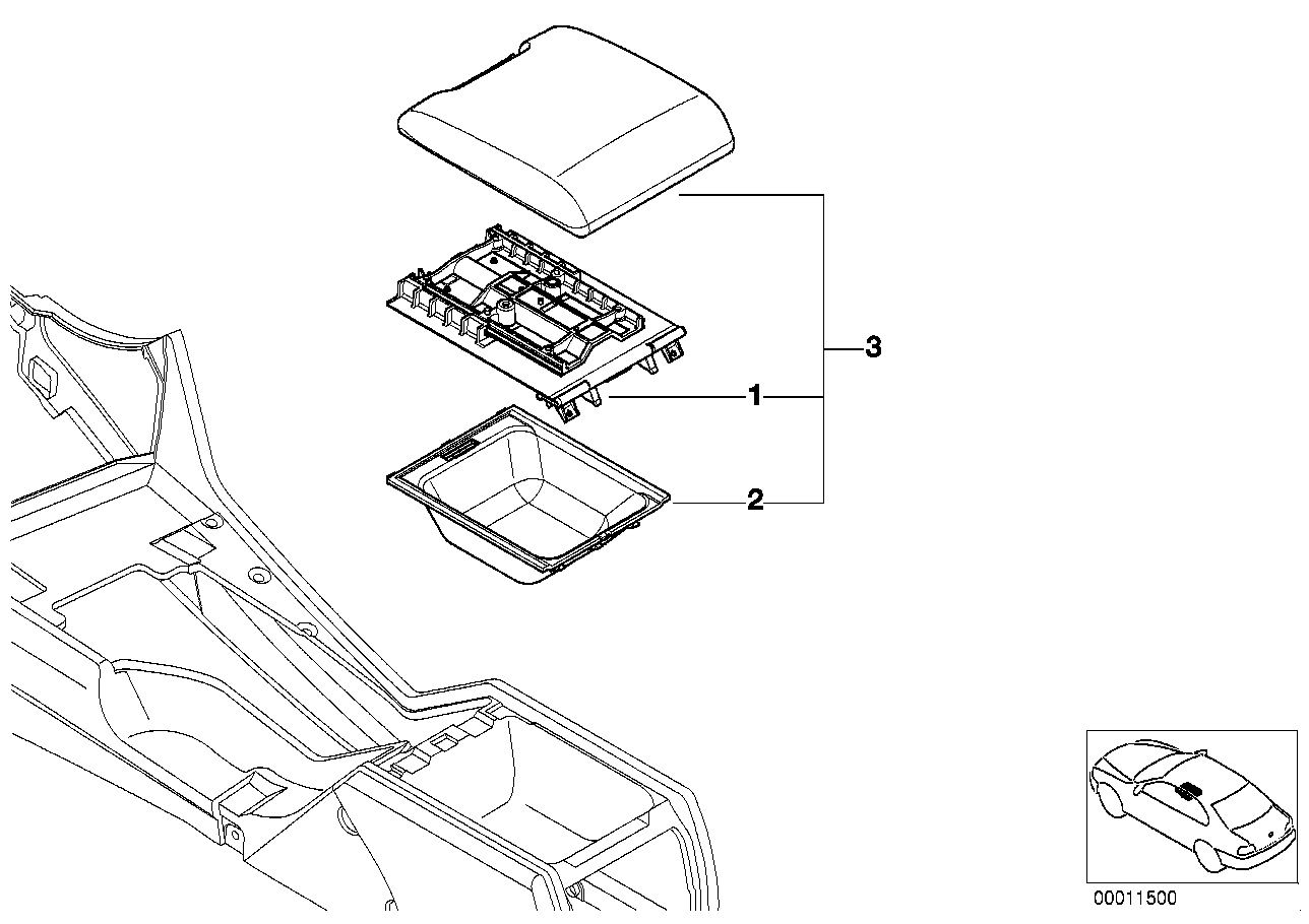 BMW 51162428353 Centre Arm Rest