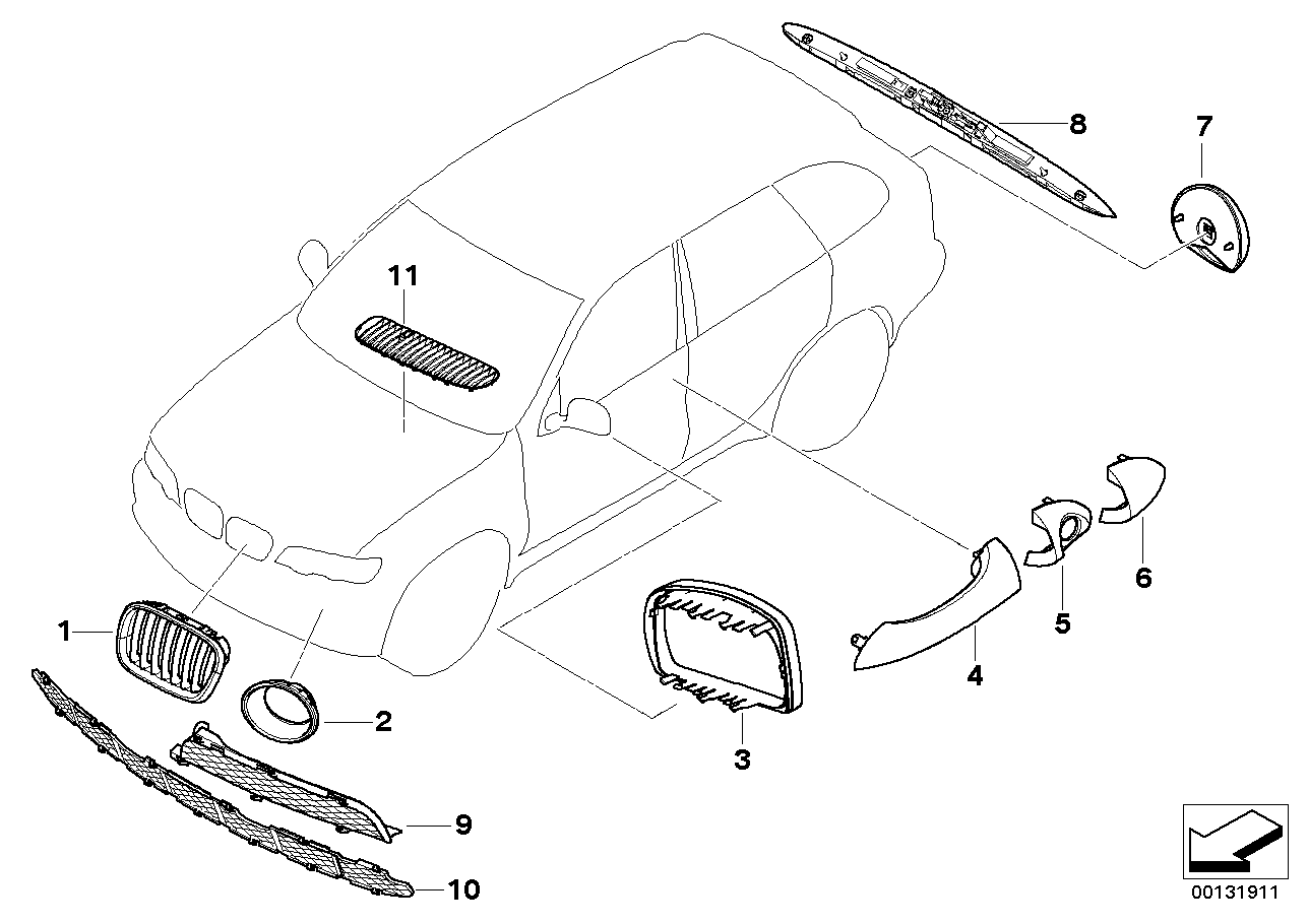 BMW 51137058101 Gasket, Trunk Lid Grip