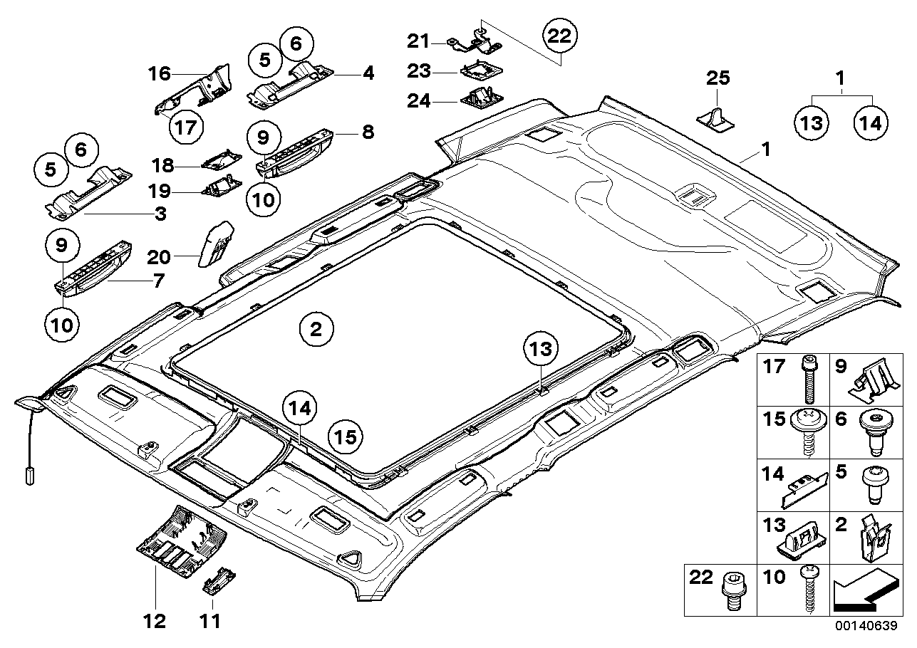 BMW 51443417144 Bracket Headlining