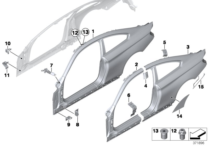 BMW 41008063225 Left Supporting Strut Reinforcement