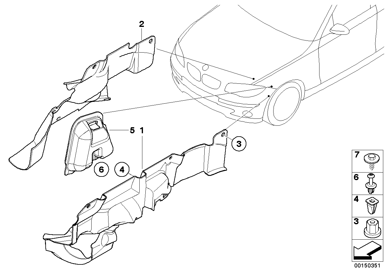 BMW 51717127352 Cover Of Passage For Spring Support,Right