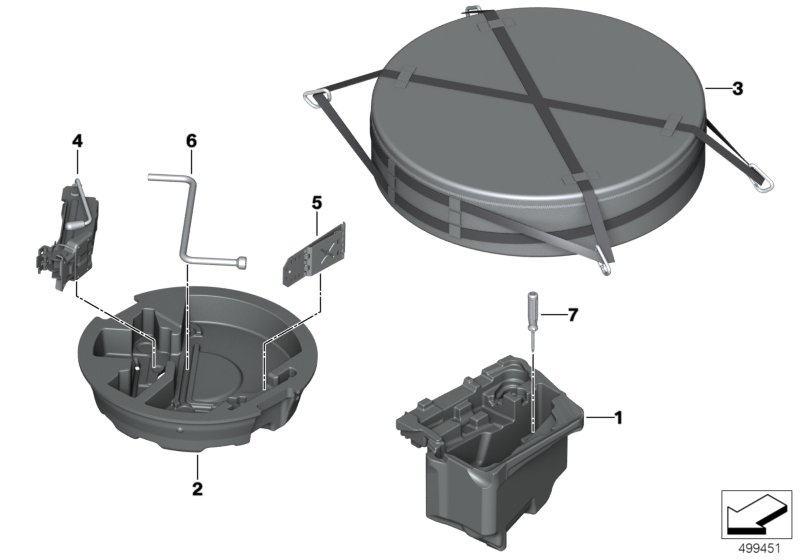 BMW 71106876980 TOOL KIT COMPARTMENT