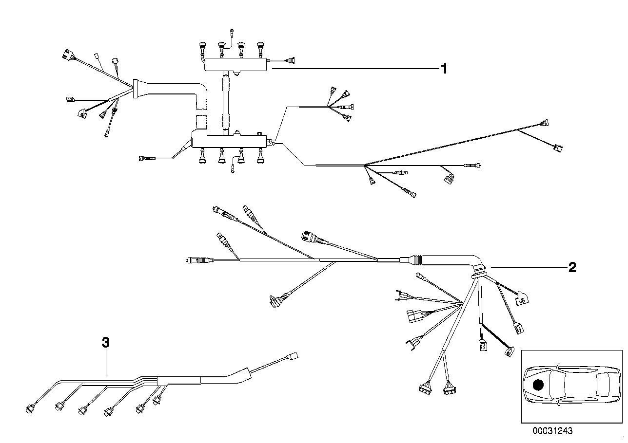 BMW 12531435590 Engine Wiring Harness, Periphery Module