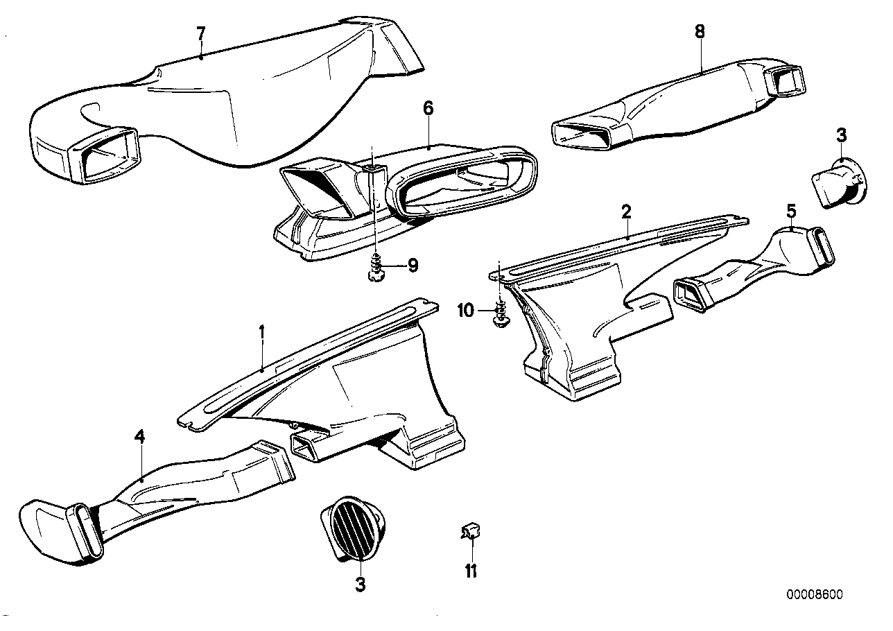 BMW 64221888230 Defroster Nozzle