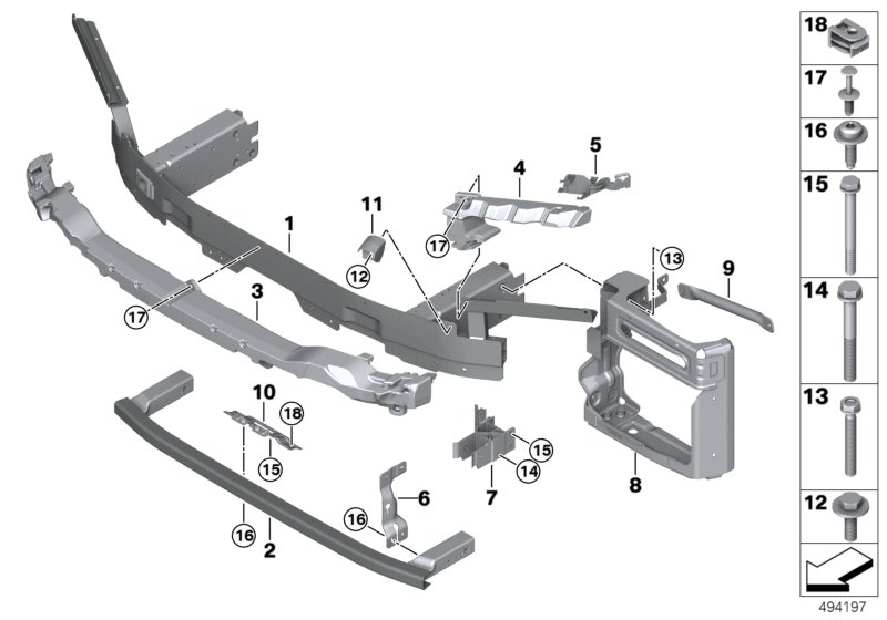 BMW 51117421882 Crossbrace, Rear Right