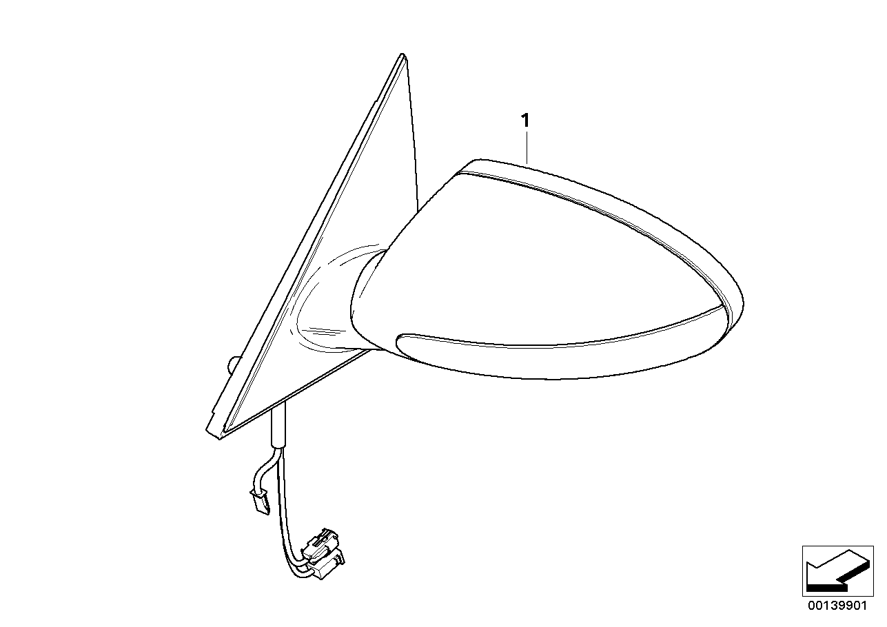 BMW 51168046363 Outside Mirror M Without Glass,Primed,Left