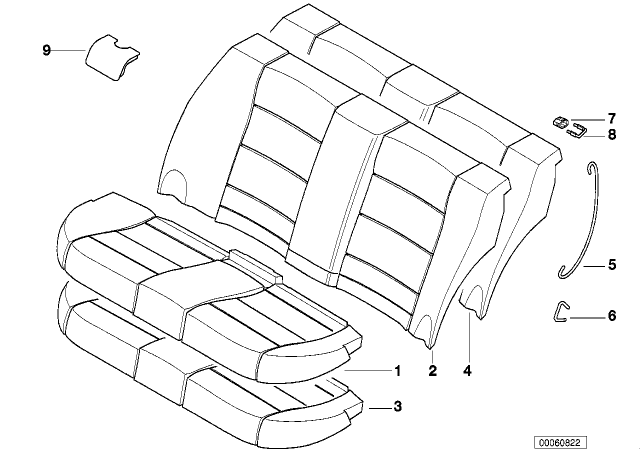 BMW 52208236150 Backrest Upholstery