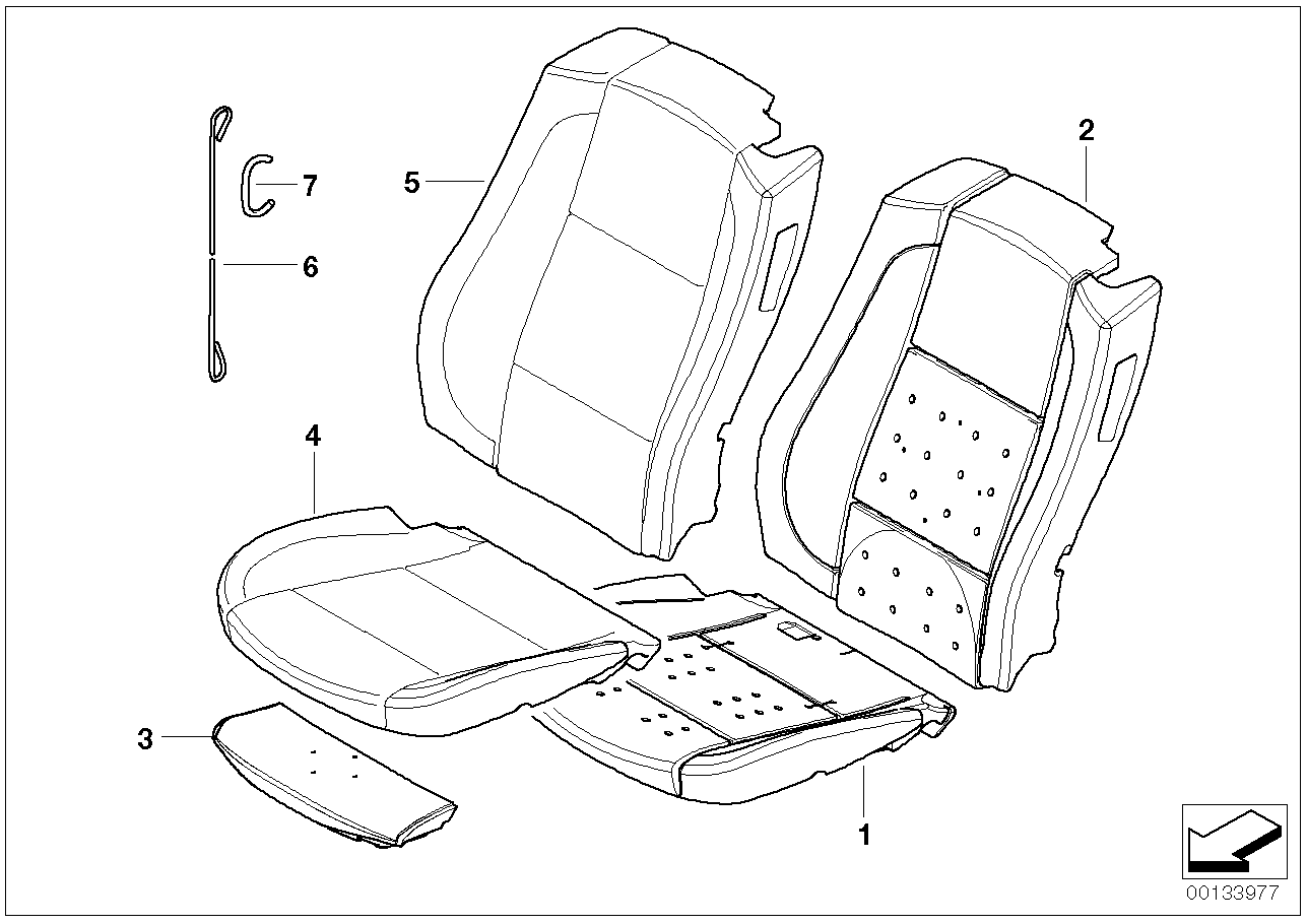 BMW 52109143084 Leather Cover Sport Backrest Right