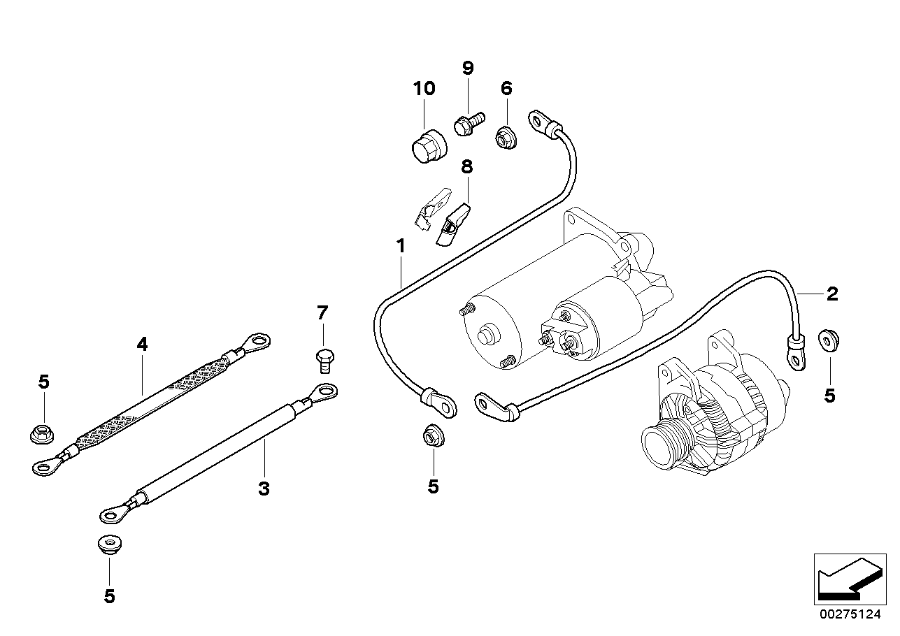 BMW 12427840580 Earth Cable