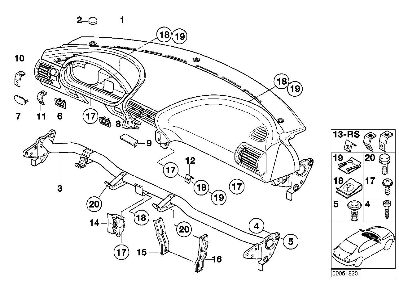 BMW 51457894019 Cover, Switch Rdc