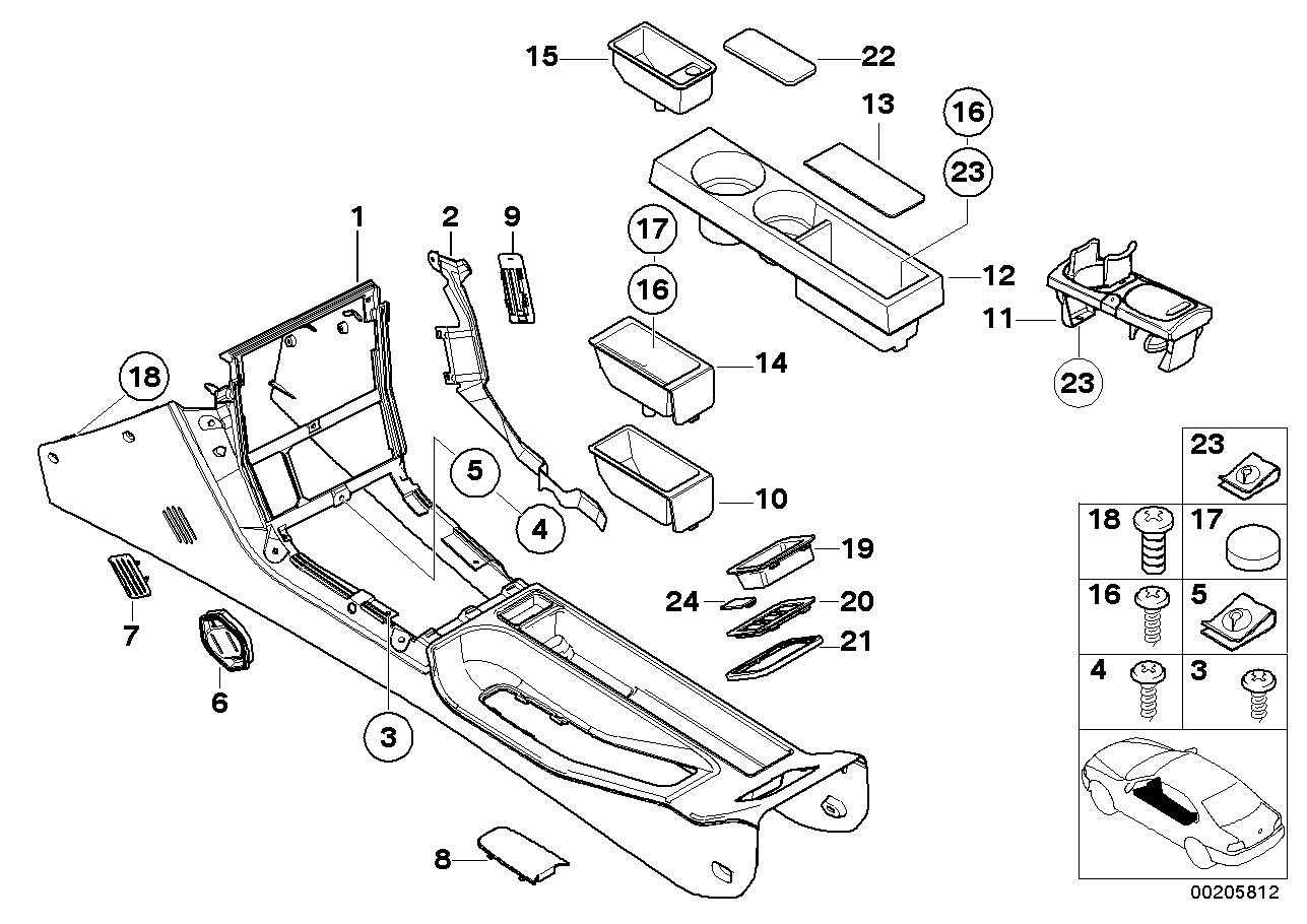 BMW 51168413638 Insert, Console