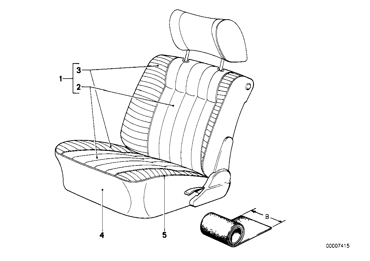 BMW 51921911233 Upholstery Cloth Perlbeige