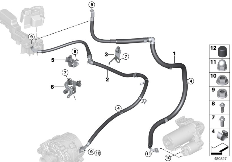 BMW 12428680387 Cable Starter-Base B