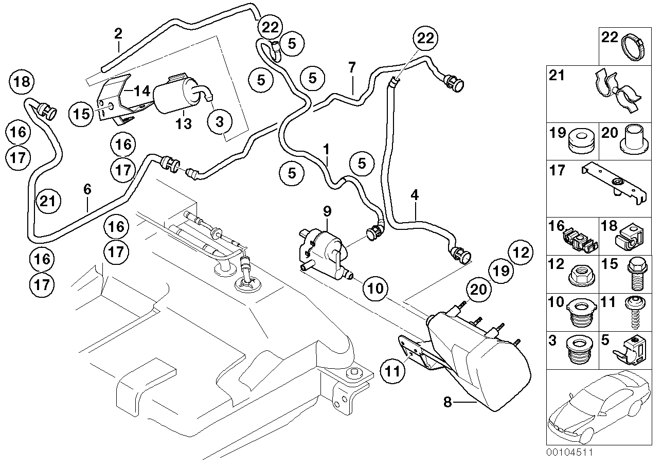 BMW 16131184581 Vent Pipe, Dust Filter