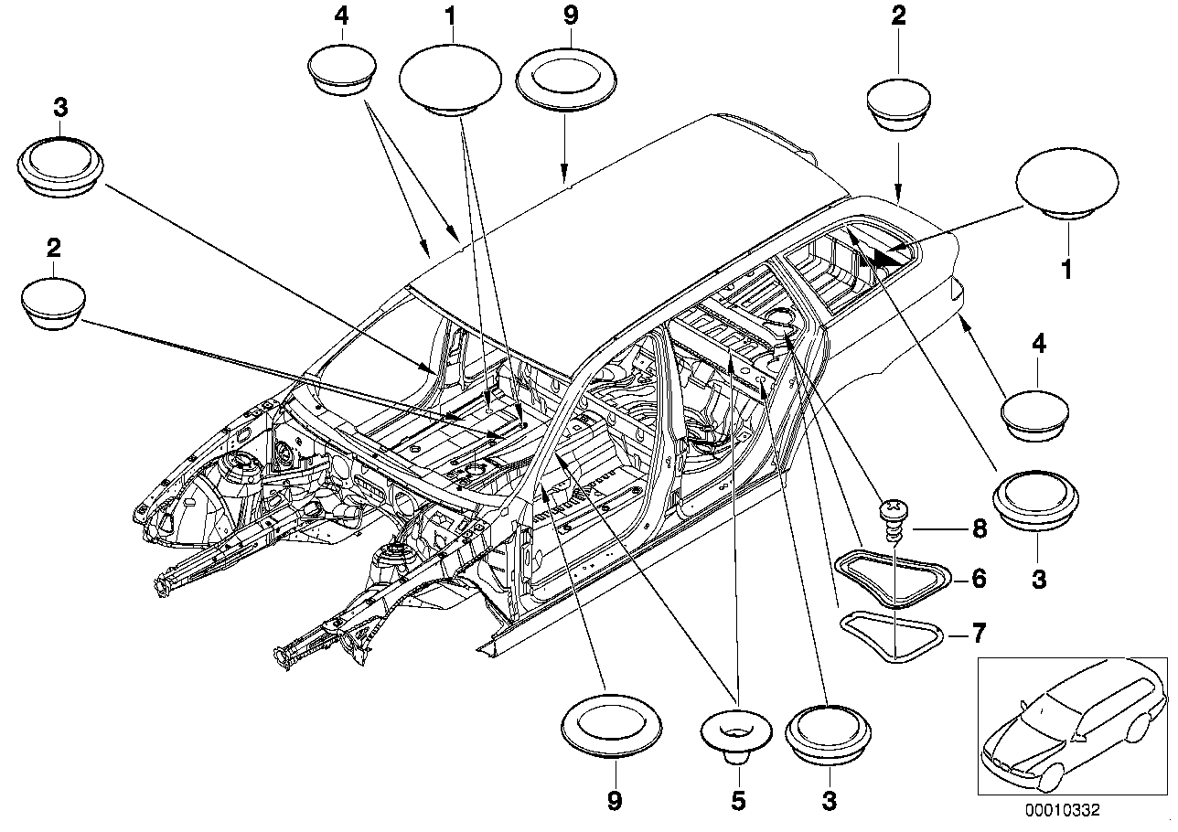 BMW 51718189661 LOCKING PLUG LEFT