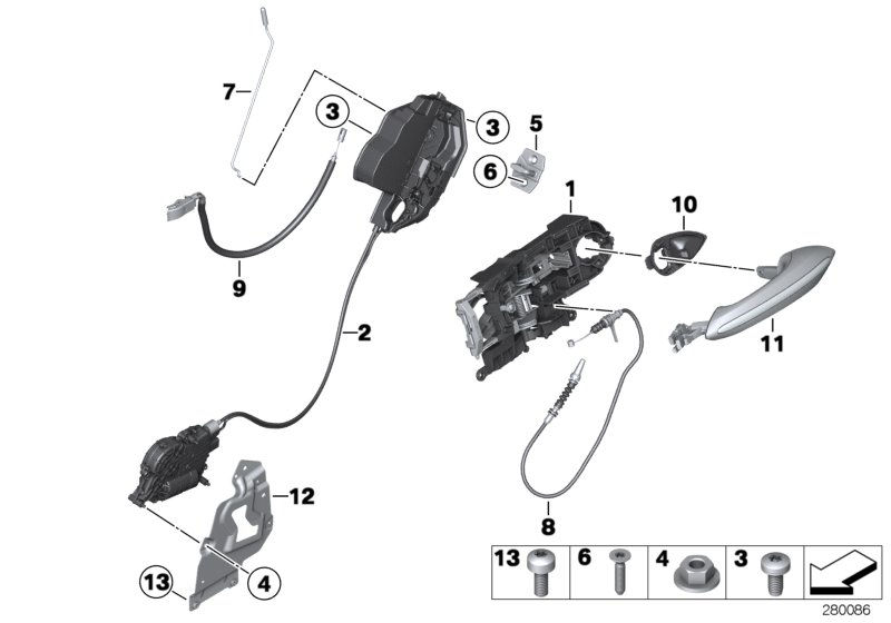 BMW 51217292574 Cover, Bow Handle, Bottom Right