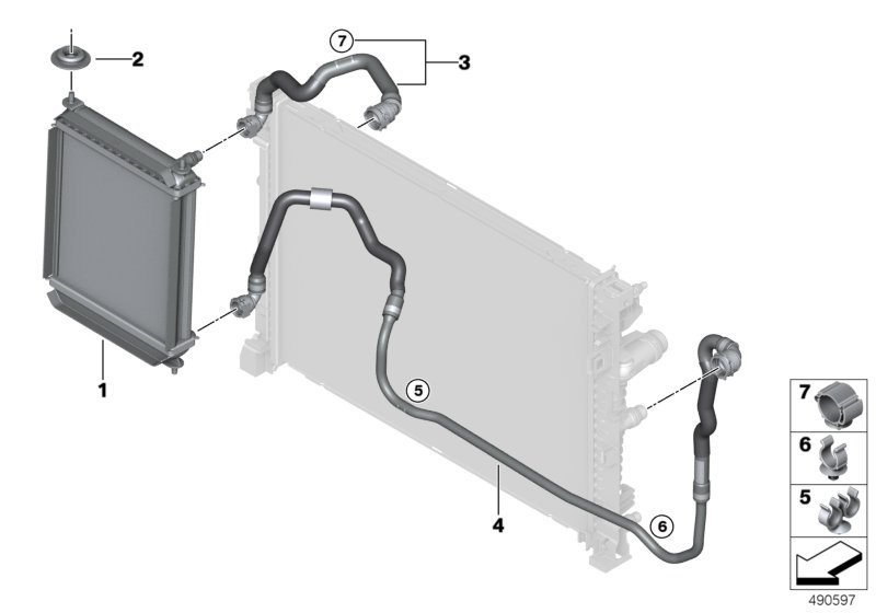 BMW 17125A022E9 LINE FROM RADIATOR