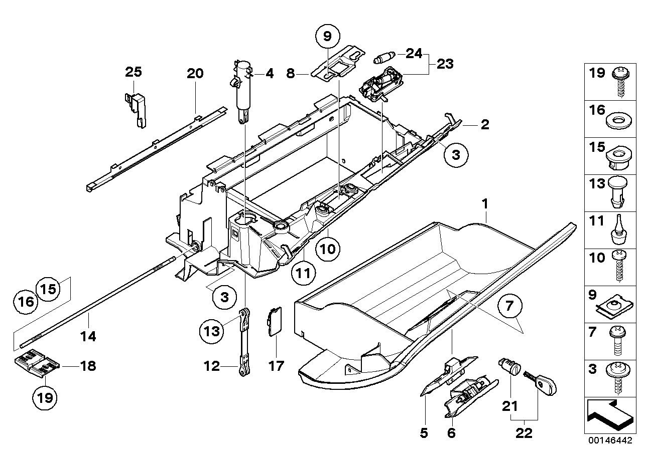 BMW 51163415142 Cable Trim Piece For Airbag Switch